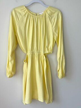 GB Gianni Bini Long Sleeve Side Cutout Mini Dress Buttercup Yellow